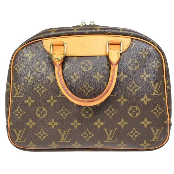 LOUIS VUITTON LV Logo Trouville Hand Bag Monogram Leather Brown - Picture 16 of 16